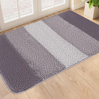 Image de Paillasson anti-saleté, tapis d'entrée, gris clair, 50x80 cm