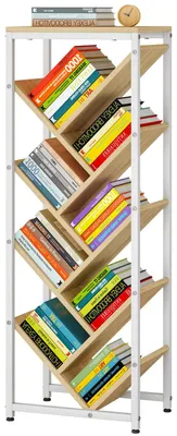 Bücherregal, Baumform, 9 Ebenen, Holz, 37,5x23x106,5 cm, Standregal