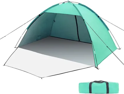 Produktbild von Strandmuschel XXL, UV Schutz 50+, Reißverschlusstüren, Belüftung, für Strand