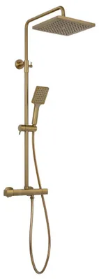 Imagen del producto de Columna de ducha Sapho con grifo termostático, acabado dorado mate