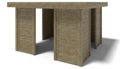 Produktbild von Gartenlaube Gartenpavillon 4.04x4.04m mit Paneelen - Imprägniert