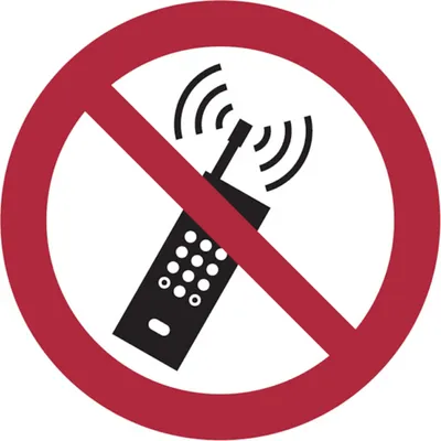 Produktbild von Dreifke® Alu-Schild, geprägt "Eingeschaltete Mobiltelefone verboten", Ø20cm, ...