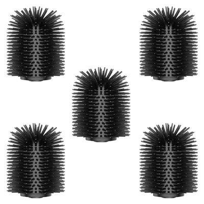 Immagine prodotto di Testine di ricambio per spazzolini da WC, 5 pezzi, silicone nero, diametro 6,5 cm