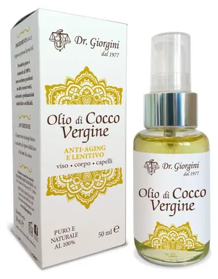 Produktbild von Reines unraffiniertes Kokosöl 50 ml mit natürlichem Vitamin E für Haarpflege und Hautpflege