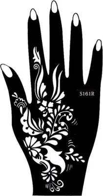 Produktbild von Henna Tattoo Schablone für die Rechte Hand