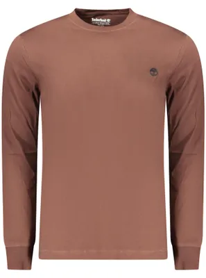 Produktbild von Herren Langarmshirt Braun mit Rundhals und Stickerei-Detail