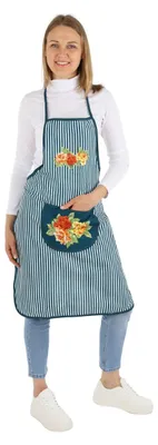Produktbild von Latzschürze Baumwolle mit Motiv Trägerschürze Schürze Grillschürze Kochschürze, Design:Rose