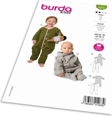 Obrázok produktu pre Strih Burda 9235 - Overal, kombinéza pre bábätká