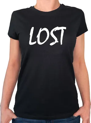 Produktbild von Huuraa Damen T-Shirt Lost Jugendwort M Black Bio Baumwolle Fairtrade Damenshirt Geschenkidee