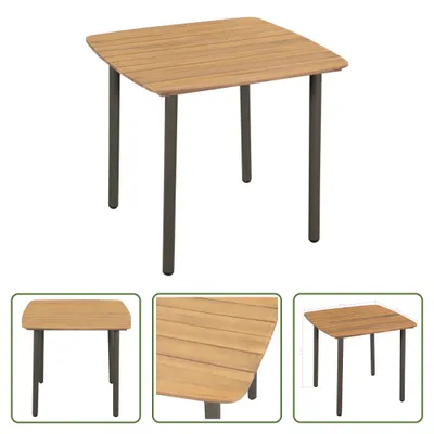 Immagine prodotto di Tavolino The Living Store 80x80x72 cm in legno massiccio di acacia e acciaio
