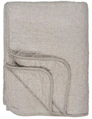 Produktbild von Ib Laursen Tagesdecke Quilt Weiß Erdfarben Gestreift (130x180cm)