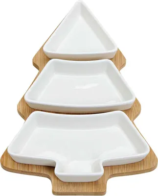 Produktbild von Vorspeisen Set Tannenbaum 3 Schalen weiß