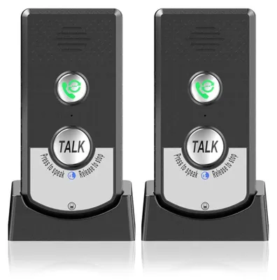 Produktbild von 2er-Pack kabellose Gegensprechanlage für Zuhause, Zwei-Wege-Anrufer, kabellose tragbare Sprach-Gegensprechanlage für Senioren mit extrem großer Reichweite, Raum-zu-Raum-Kommunikation, Rufglocke