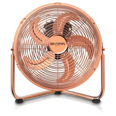 Produktbild von Brandson Windmaschine Retro Stil, Ventilator, Standventilator 34,5cm, Tischventilator Bodenventilator, hoher Luftdurchsatz robuster Stand, stufenlos neigbar, Kupfer