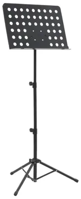 Produktbild von Notenständer Stahl Schwarz höhenverstellbar 75 bis 142 cm mit Ablagefläche