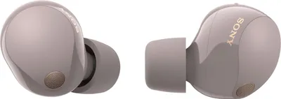 Two pink Sony earbuds are shown against a white background.