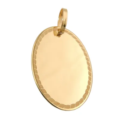 Produktbild von Anhänger 19x13mm Gravurplatte oval mit Rand 9Kt GOLD