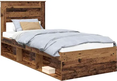 Zdjęcie produktu dla vidaXL Rama łóżka z drewna odzyskanego 100 x 200 cm z litego drewna sosnowego
