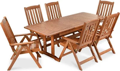 Obrázek produktu pro Sada zahradního nábytku Konsimo EU a ruční výroba "ALCES", hnědá, z masivního borovicového dřeva, 160/210x73x90 | 663x106x73 cm