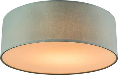 Produktbild von QAZQA - Modern Deckenleuchte I Deckenlampe I Lampe I Leuchte grün 30 cm inkl. LED - Drum mit Schirm LED I Wohnzimmer I Schlafzimmer - Textil Rund - I LED module