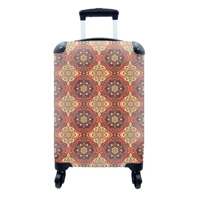 Produktbild von MuchoWow® Koffer Handgepäck Trolley Rollkoffer Kleine Reisekoffer mit 4 Rollen - Mandala - Blumen - Boho - Muster - Cabin Size < 55x40x23 cm & 55x40x20 cm - Fotokoffer - Kabinenkoffer - Boardgepäck - Reise-Box - Reisekoffer - Reisegepäck - Koffer mit Bild - Trolley für Kinder