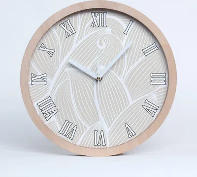 Produktbild von Holzuhr 20fi cm wanduhr - weiße Spitzen - Blätter-Muster