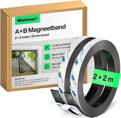 Zdjęcie produktu dla Mocna samoprzylepna taśma magnetyczna do namiotów kempingowych i plandek namiotowych – 2+2 metry