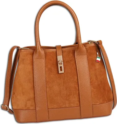 Produktbild von Florence Leder Tasche Damen Schultertasche tan hellbraun 145x36x23cm OTF186C5