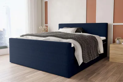 Produktbild von 99rooms Phönix Plus Boxspringbett 180x200 cm Webstoff MALMO_NEW Dunkelblau Bonell-Federung