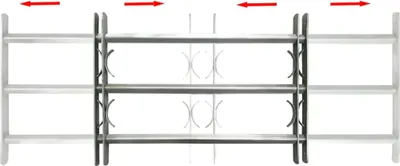 Obrázok produktu pre vidaXL Nastaviteľná okenná mriežka s 3 priečkami 700-1050 mm