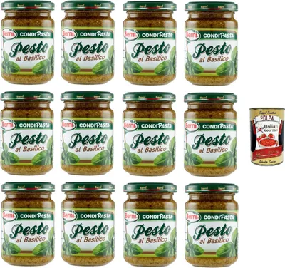 Produktbild von Berni Pesto BasilicoBasilikum-Pesto 12x135gr + Italian Gourmet polpa 400g