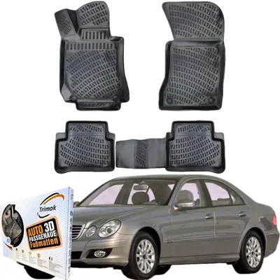 Produktbild von Trimak Autofußmatten kompatibel mit Mercedes E Klasse W211 (2002 - 2009) Auto Allwetter Gummimatten