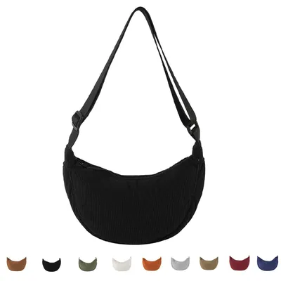 Produktbild von Cord-Tasche im Halbmond-Design für Damen