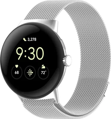 Produktbild von Strap-it Google Pixel Watch 3 – 45 mm Milanaise-Armband (Silber)
