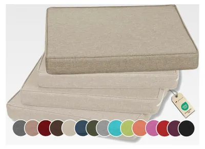Produktbild von Stuhlkissen Polsterauflage für Stühle und Bänke für Haus und Garten, Sitzauflage Gartenkissen, Sitzkissen in vielen Farben (40x40, Creme, 1)