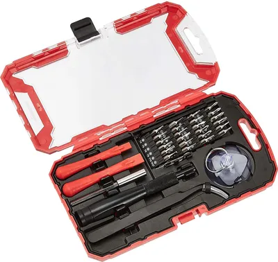 Imagen del producto de A. Juego básico de destornilladores para reparaciones de electrónica, de varios colores, 32 piezas