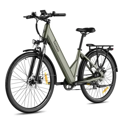 Produktbild von City E-Bike 27,5 Zoll Rostfreie Aluminiumlegierung 36 V 15 Ah 540 Wh bis zu 90 - 110 km, Wasserdicht IP54, Elektrofahrrad 7 Gang, Grün