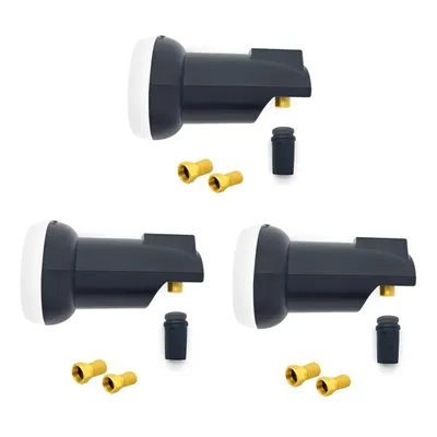 Produktbild von 3x ARLI Single LNB 0.1 dB 40 mm Feed für 1 Teilnehmer mit 6x F-Stecker vergoldet HDTV 4K 8K DVB-S2 Wetterschutz