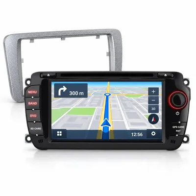 Zdjęcie produktu dla Radio samochodowe 7-calowe do Seata Ibiza 6J (2008–2013), system Windows CE, nawigacja GPS (Europa), odtwarzacz DVD/CD, Bluetooth, MirrorLink, radio FM/AM/RDS, sterowanie z kierownicy