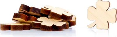 Produktbild von Holz- Glücksbringer Kleeblatt - 10 Stück