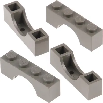 Produktbild von 4x Lego Bogenstein 1x4x1 alt-dunkel grau Bögen rund Bogen Brücke 365927 3659