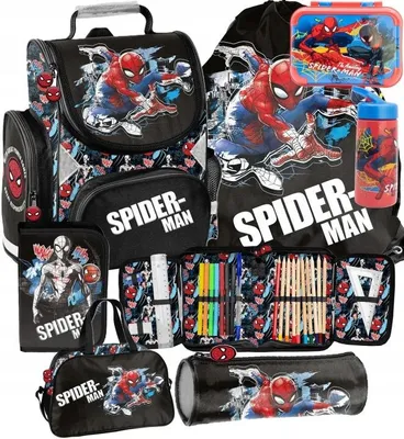 Produktbild von SPIDERMAN Schulranzen set 7in1 Ranzen rucksack Federmappe Turnbeutel SPIDER-MAN fur JUNGEN SET FÜR SCHULKINDER SCHULRANZEN + FEDERMAPPE + TURNBEUTEL