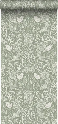 Produktbild von ESTAhome tapeta kvety a vtáky sivozelená - 139293 - 53 cm x 10,05 m