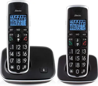 Produktbild von Alecto FX-6020 - Senioren DECT Telefon mit großen Tasten - 2 Mobilteile - Schwarz