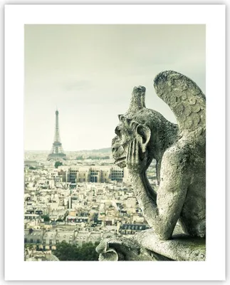 Produktbild von Poster - Poster ohne Rahmen - Wasserspeier Paris Notre-Dame - 40x50 cm - Wand Bild - Wanddeko - Wandbilder - Kunstposter - Wandposter - Bilder - Kunstdruck - Wanddekoration - P2XPA40x50-4544