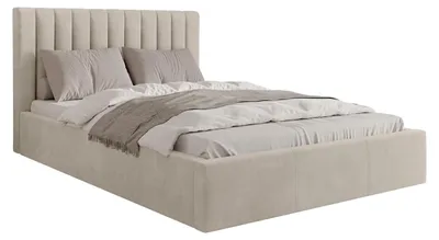 Produktbild von MIRJAN24 Polsterbett Cosmo, Doppelbett mit Bettkasten, Ehebett, Gasdruckfeder, Lattenrost (Farbe: Fresh 01, Größe: 140x200 cm)