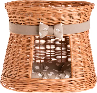 Zdjęcie produktu dla Owalny domek dla kota w naturalnym kolorze / wiklinowy kosz dla kota / wieża dla kota 50X40 H45 CM