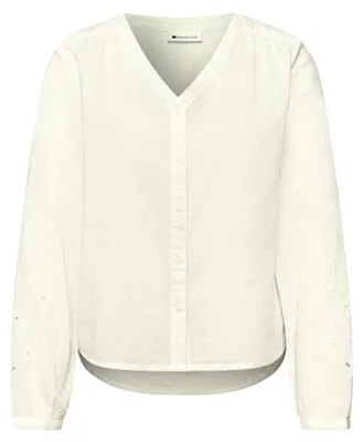 Produktbild von Street One V-neck buttoned blouse w embro off white 38