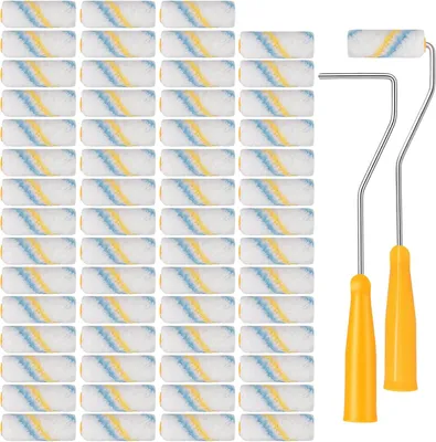 Produktbild von Farbroller Set 60-teilig 7,5 cm, Polyesterfaser mit 2 Griffen für Malerarbeiten