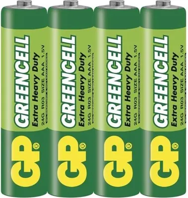 Immagine prodotto di Batteria allo zinco GP Greencell AAA, LR03, 1,5 V, 4 pz